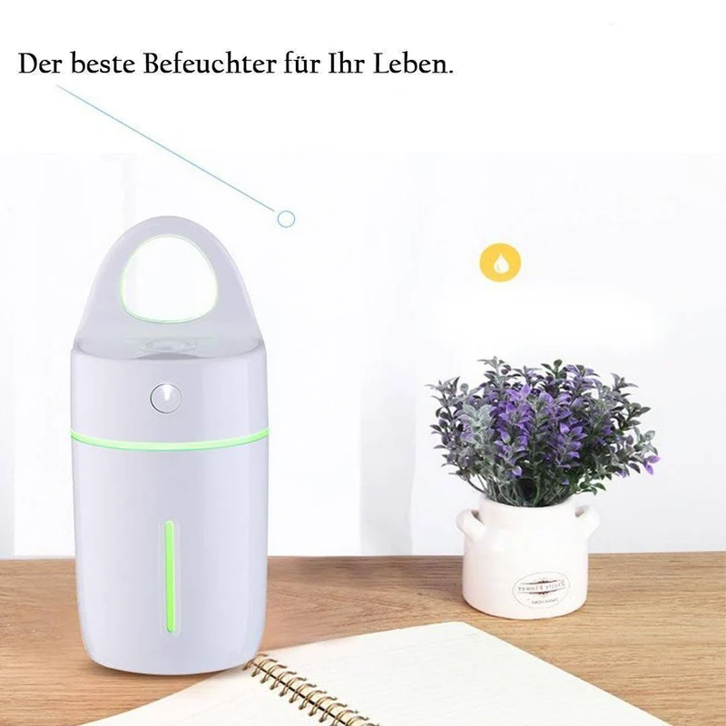 Kompakt Aroma-Diffusor med 175 ml Tank, USB-Luftfugter og LED-Natlampe