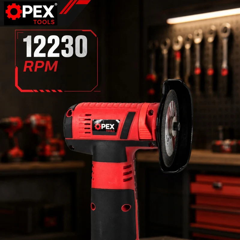 Batterivinkelslip 12V 800W – 75 mm med 2 batterier, 2 skivor och väska