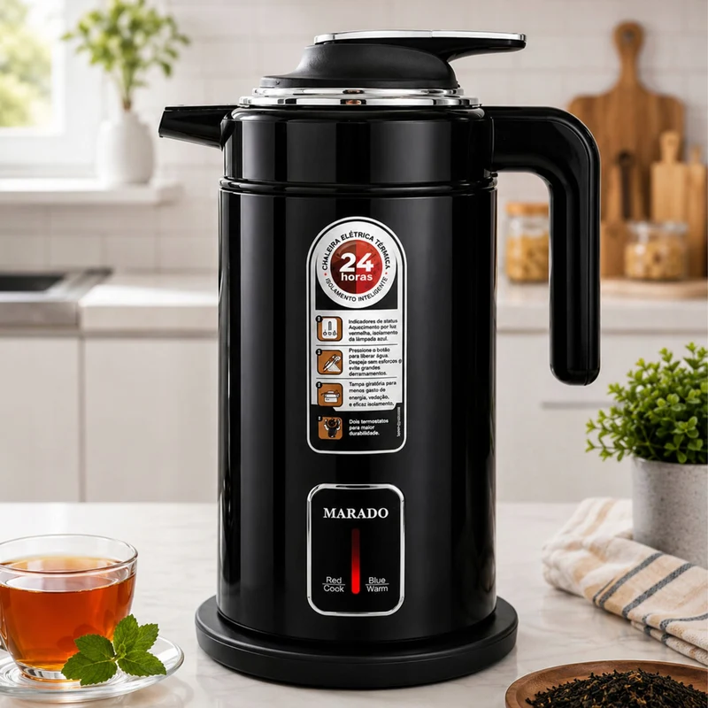 Stor Vattenkokare 3,5 Liter 1500W – Elektrisk Vattenkokare med Automatisk Avstängning – Svart