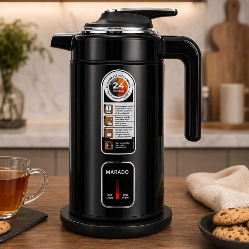 Stor Vattenkokare 3,5 Liter 1500W – Elektrisk Vattenkokare med Automatisk Avstängning – Svart
