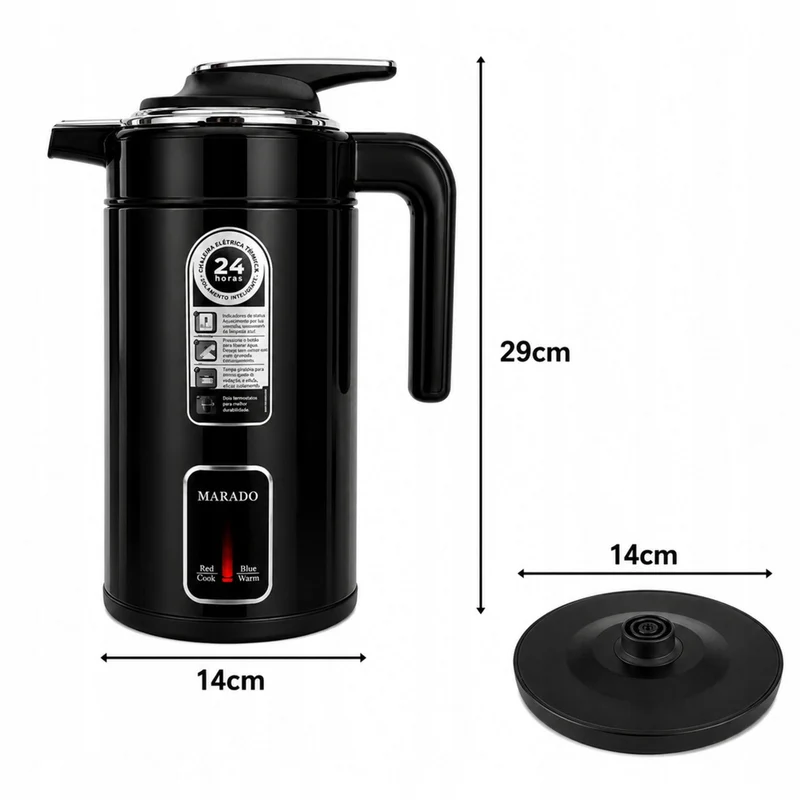 Stor Vattenkokare 3,5 Liter 1500W – Elektrisk Vattenkokare med Automatisk Avstängning – Svart