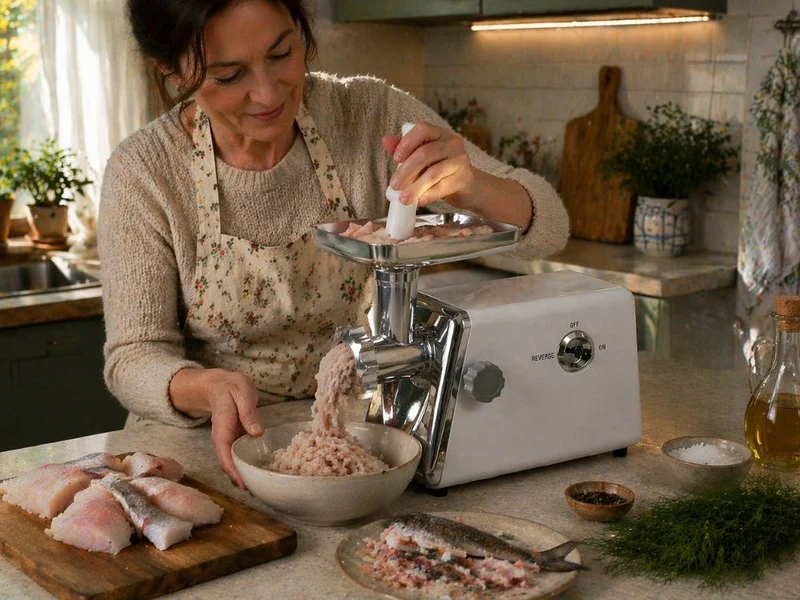 Elektrisk Köttkvarn 600W med Korvhorn och 3 Hålskivor – Köttfärsmaskin för Hemlagad Färs