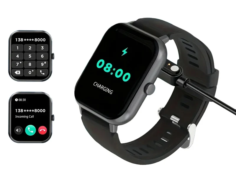 Smartwatch med Bluetooth-samtalefunktion – Sportsklocka för dam och herr med pulsmätare, SpO2 och 20 sportfunktioner