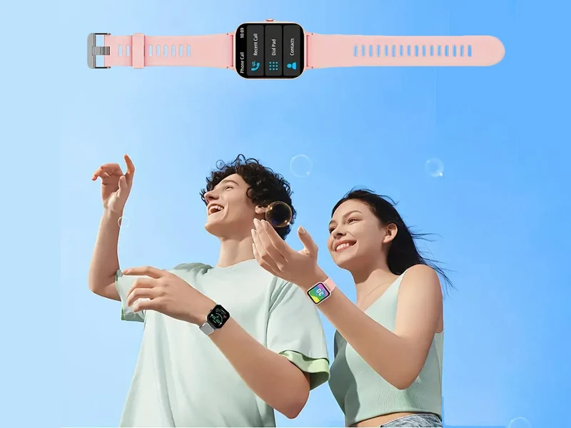 Smartwatch med Bluetooth-samtalefunktion – Sportsklocka för dam och herr med pulsmätare, SpO2 och 20 sportfunktioner