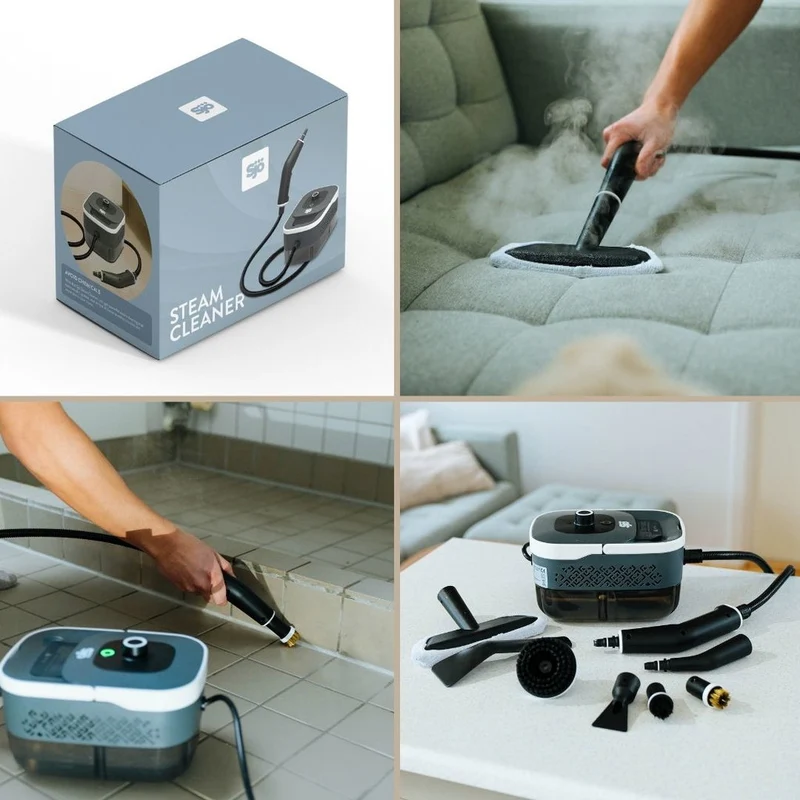 Sjö SteamCleaner Ångtvätt 1500W – 4 Bar med 1450 ml Vattentank och 8 Delar Tillbehör