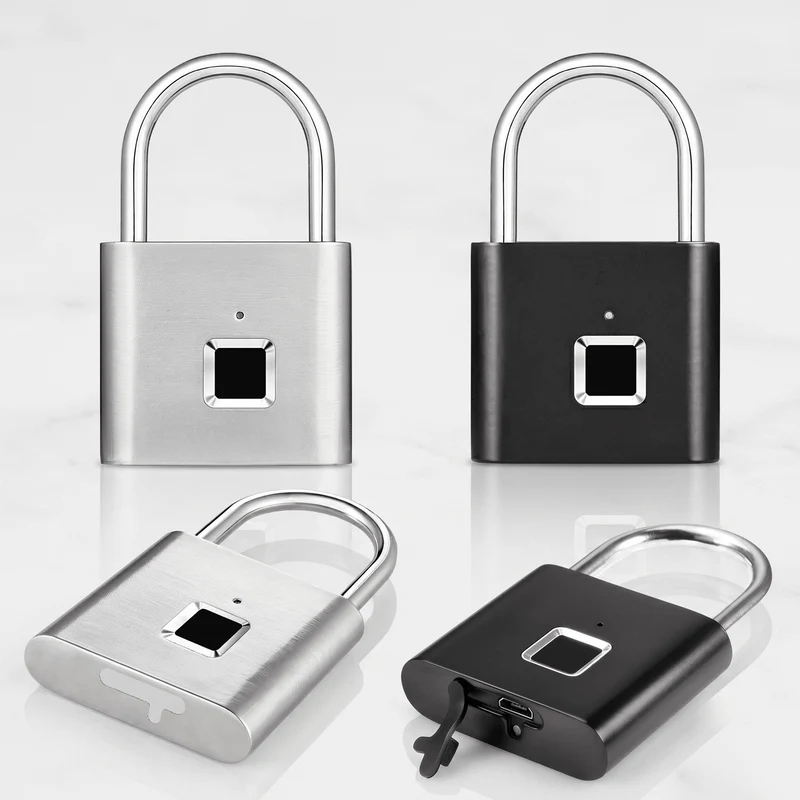 LockPrint – Smart Fingeravtryckslås med USB-laddning – Vattentätt Hänglås för Skåp, Dörr och Förvaring