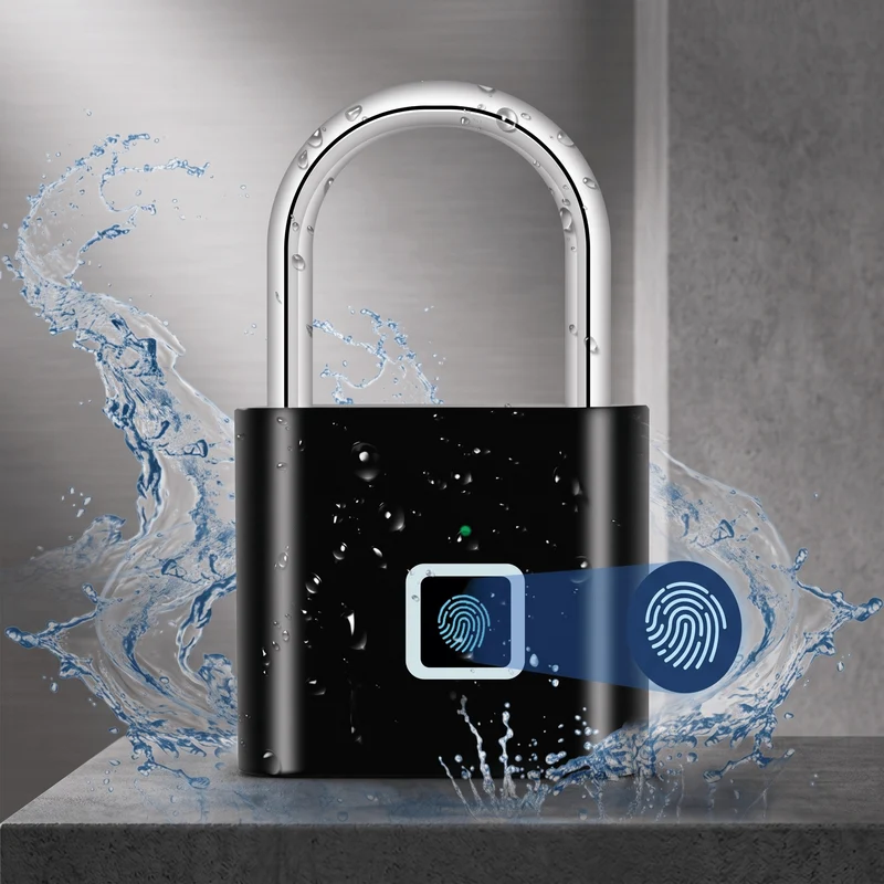 LockPrint – Smart Fingeravtryckslås med USB-laddning – Vattentätt Hänglås för Skåp, Dörr och Förvaring