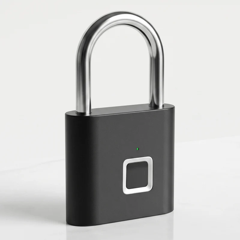 LockPrint – Smart Fingeravtryckslås med USB-laddning – Vattentätt Hänglås för Skåp, Dörr och Förvaring