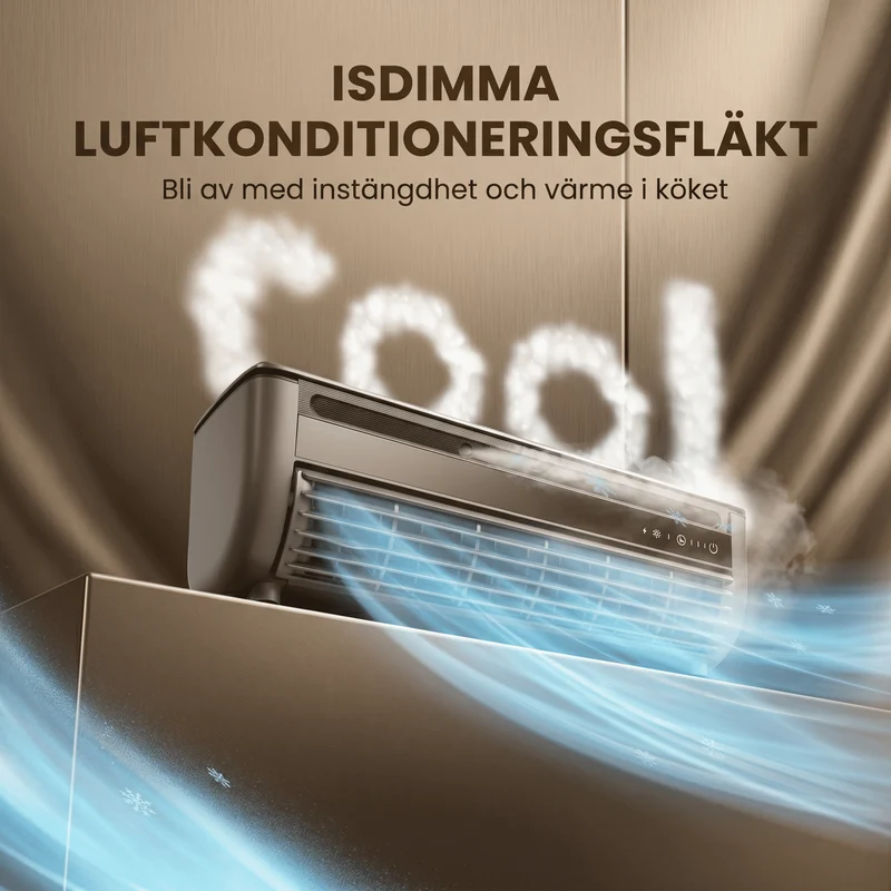 SIGVARD – Trådlös Bladlös Kylfläkt med Ismistspray och Fjärrkontroll – 20W