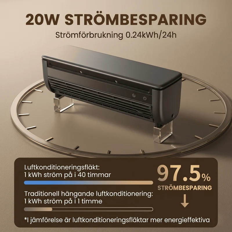 SIGVARD – Trådlös Bladlös Kylfläkt med Ismistspray och Fjärrkontroll – 20W