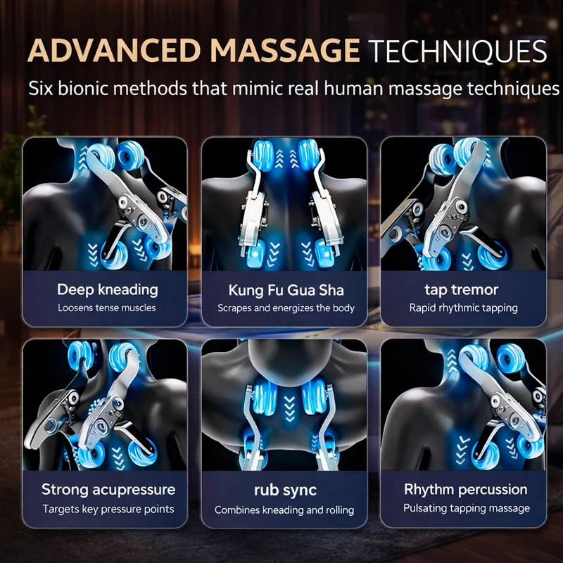 Massagestol 3D med kroppsscanning, SL-skena, lufttrycksmassage, värme i ben/ländrygg & Zero Gravity - Modell 988Q6