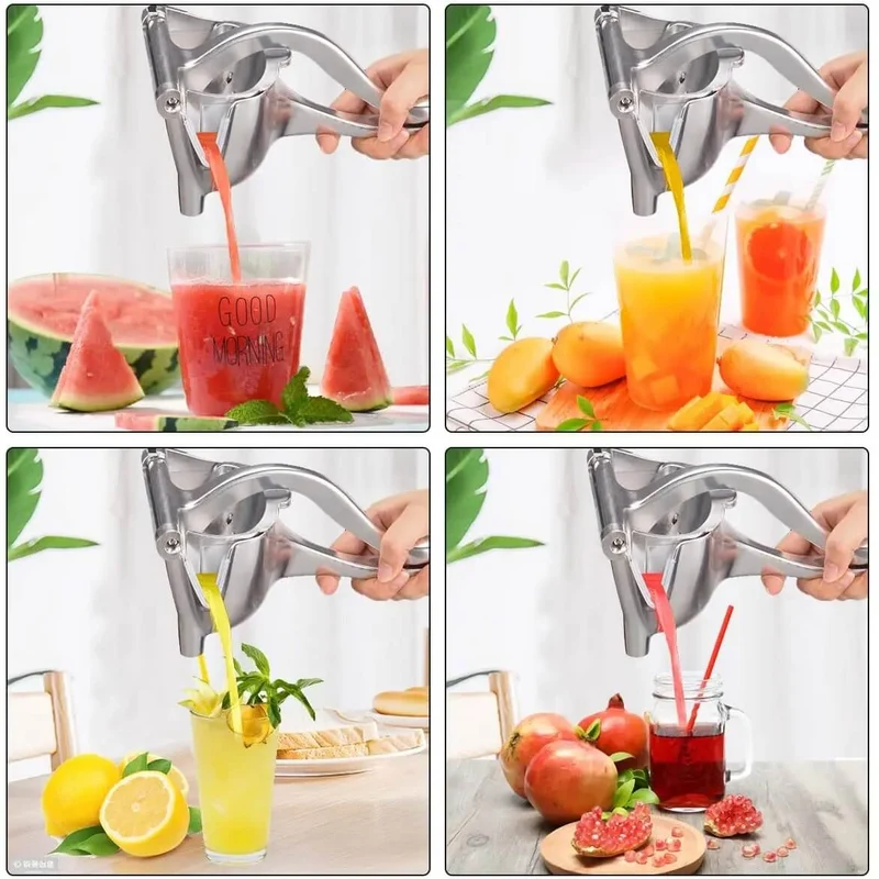 FruktPressa – Manuell Juicepress i Aluminium | Enkel Pressning av Citrus, Granatäpple och Mer