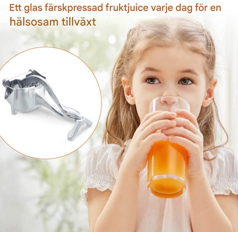 FruktPressa – Manuell Juicepress i Aluminium | Enkel Pressning av Citrus, Granatäpple och Mer