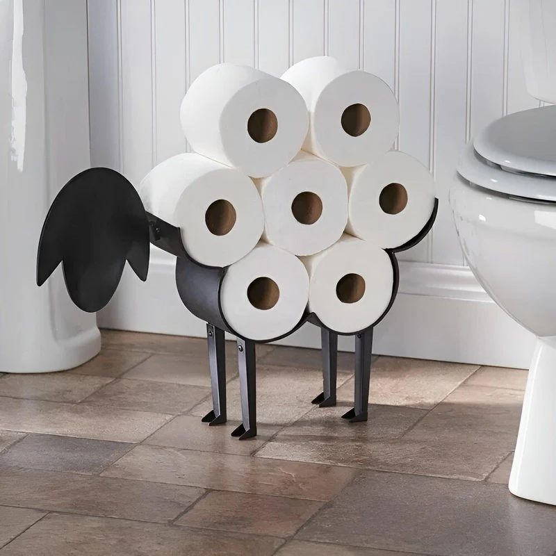 Stående toiletpapirholder til 8 ruller – Pladsbesparende badeværelsesopbevaring
