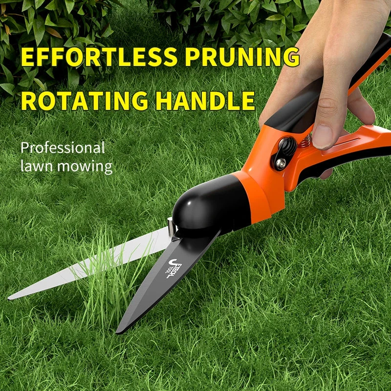 Ergonomisk Gartensaks med 360° Drejehåndtag | SK5 Stålblad til Præcise Snit | Skridsikker | Til Rosen, Buske & Bonsai