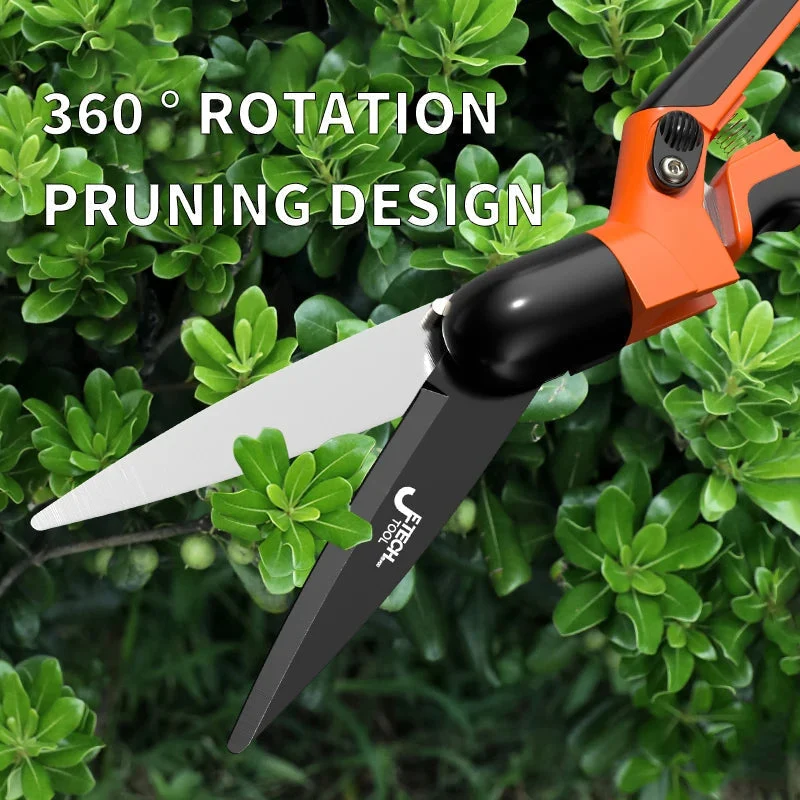 Ergonomisk Gartensaks med 360° Drejehåndtag | SK5 Stålblad til Præcise Snit | Skridsikker | Til Rosen, Buske & Bonsai