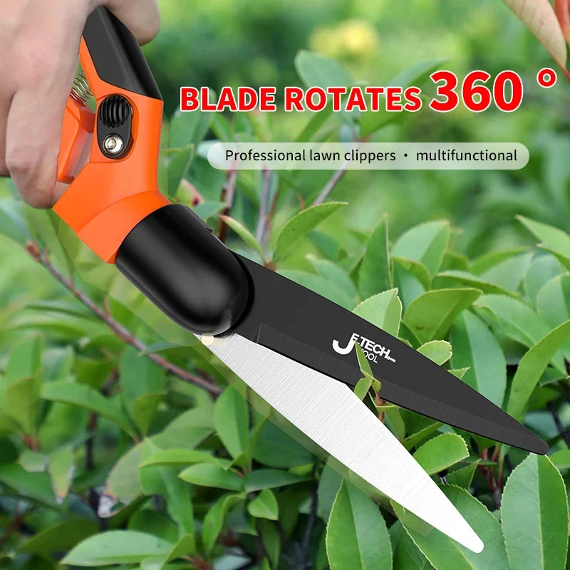 Ergonomisk Gartensaks med 360° Drejehåndtag | SK5 Stålblad til Præcise Snit | Skridsikker | Til Rosen, Buske & Bonsai