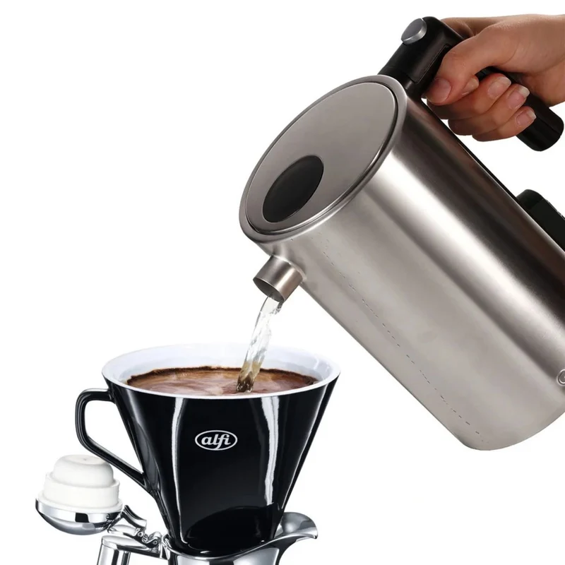 Vandkoger 1,2 liter med temperaturindstilling, kaffefilterfunktion og dobbeltvægget rustfrit stål