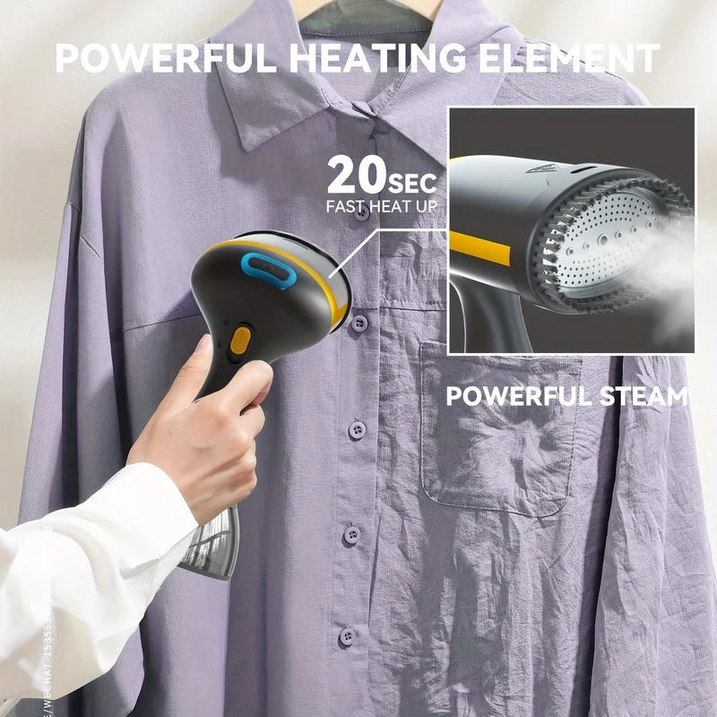 Håndholdt dampstrygejern 1500W | hurtig opvarmning, kraftig damp | kompakt & let til rejser | EU-stik