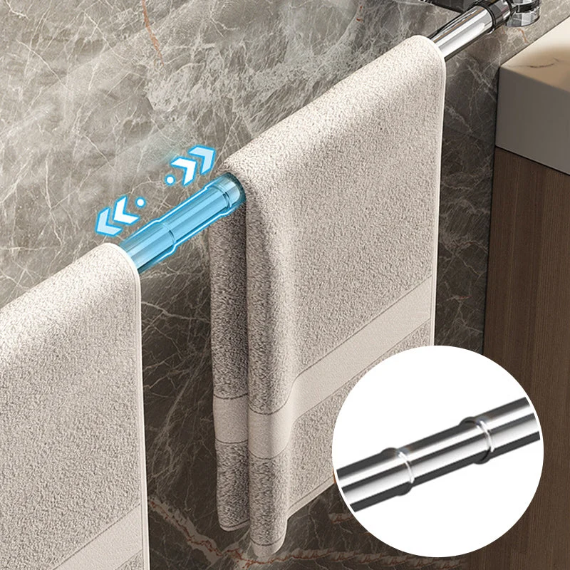 Sugekop håndklædeholder uden boring | Justerbar 30–60 cm eller 50–100 cm | Rustfrit stål | Til badeværelse & køkken | 1+1 sæt