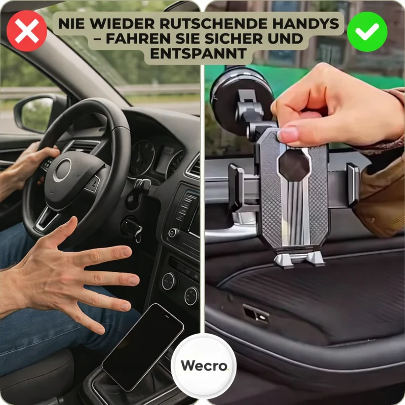 Smartphone Holder til Bil med Sugekop | 360° Rotérbar til Dashboard og Forrude