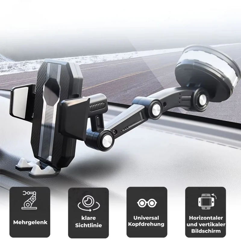 Smartphone Holder til Bil med Sugekop | 360° Rotérbar til Dashboard og Forrude