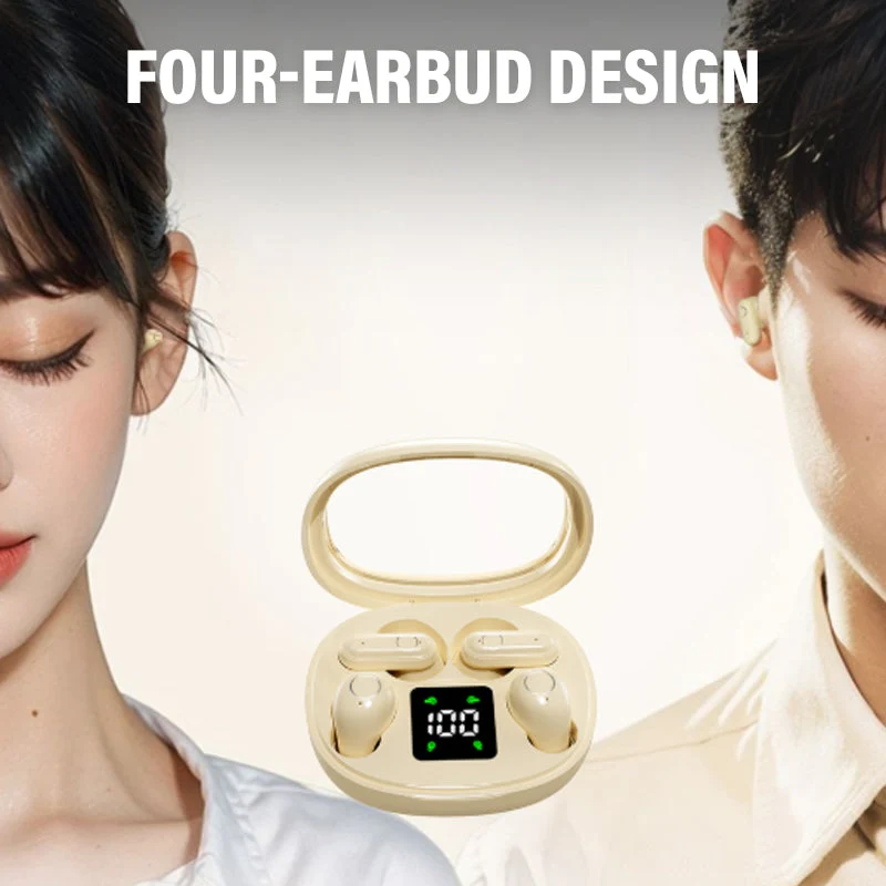 Trådløse In-Ear Hovedtelefoner | Bluetooth 5.4 med Støjreduktion & Ladetasker | Over 8 Timer Batterilevetid