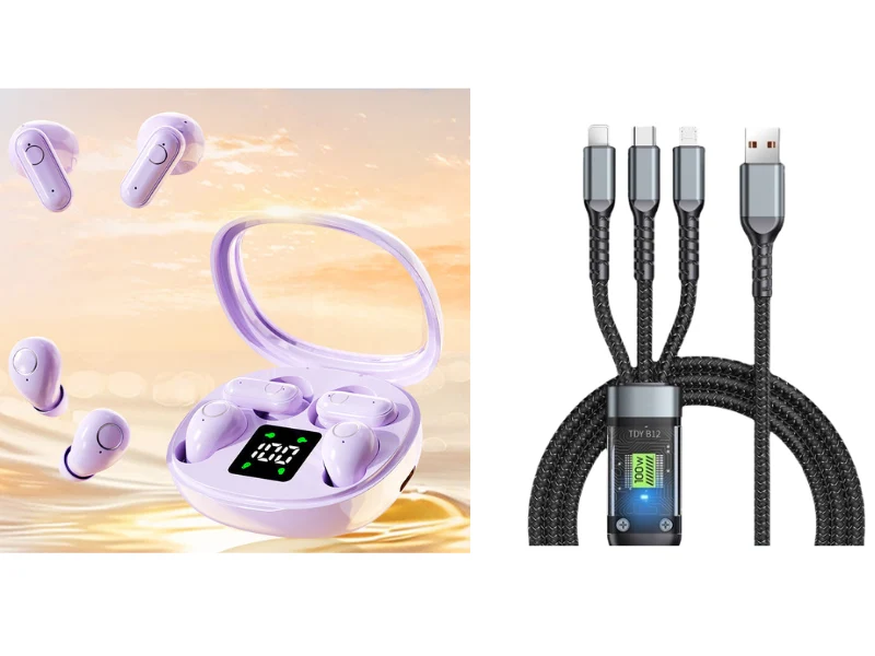 Trådløse In-Ear Hovedtelefoner | Bluetooth 5.4 med Støjreduktion & Ladetasker | Over 8 Timer Batterilevetid