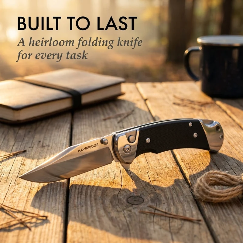 Folding kniv med fjederåbning | 3,75" S30V-klinge & G10-håndtag | Korrosionsbeständig, solid lås, til udendørs/hverdag