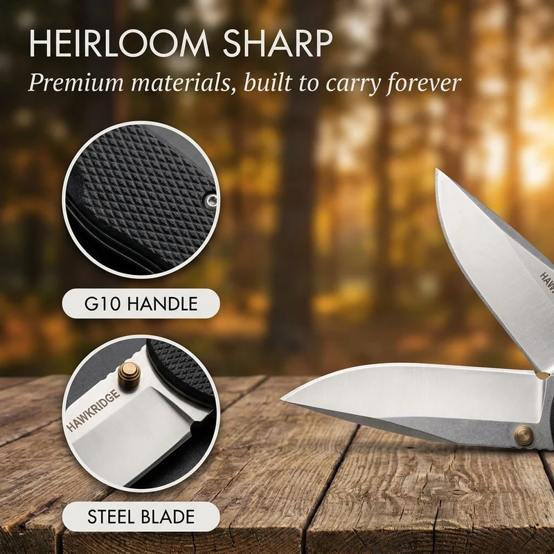 Folding kniv med fjederåbning | 3,75" S30V-klinge & G10-håndtag | Korrosionsbeständig, solid lås, til udendørs/hverdag