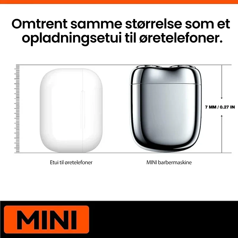 Vandtæt elektrisk barbermaskine IPX6 | 60 minutters drift | USB-opladning | Aluminium design til våd- og tørbarbering