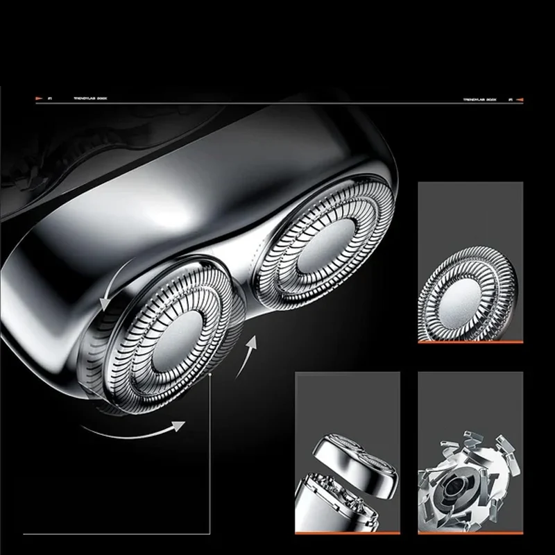 Vandtæt elektrisk barbermaskine IPX6 | 60 minutters drift | USB-opladning | Aluminium design til våd- og tørbarbering