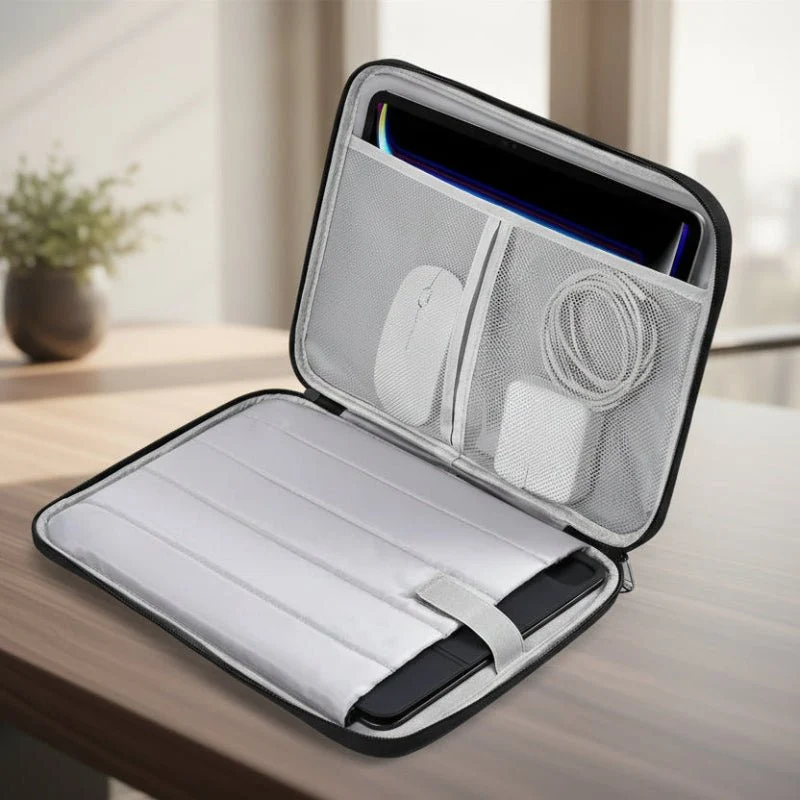 Vandtæt og stødabsorberende laptoptaske i polyester til 13,6 tommer