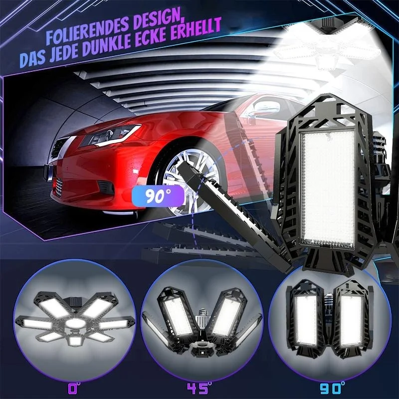 LED Loftlampe med justerbare paneler | 6500K dagslys & E27 fatning