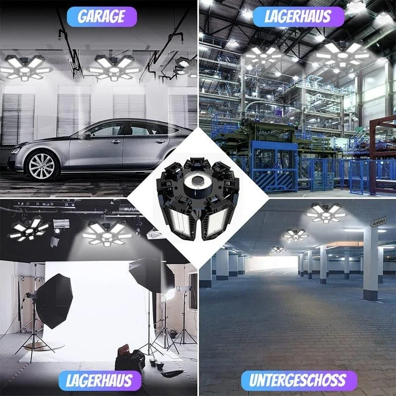 LED Loftlampe med justerbare paneler | 6500K dagslys & E27 fatning