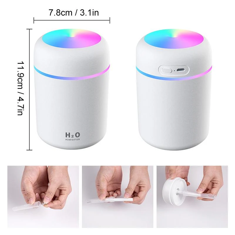 Trådløs luftfugter med ultralyddiffusor, USB og stille 36 dB drift