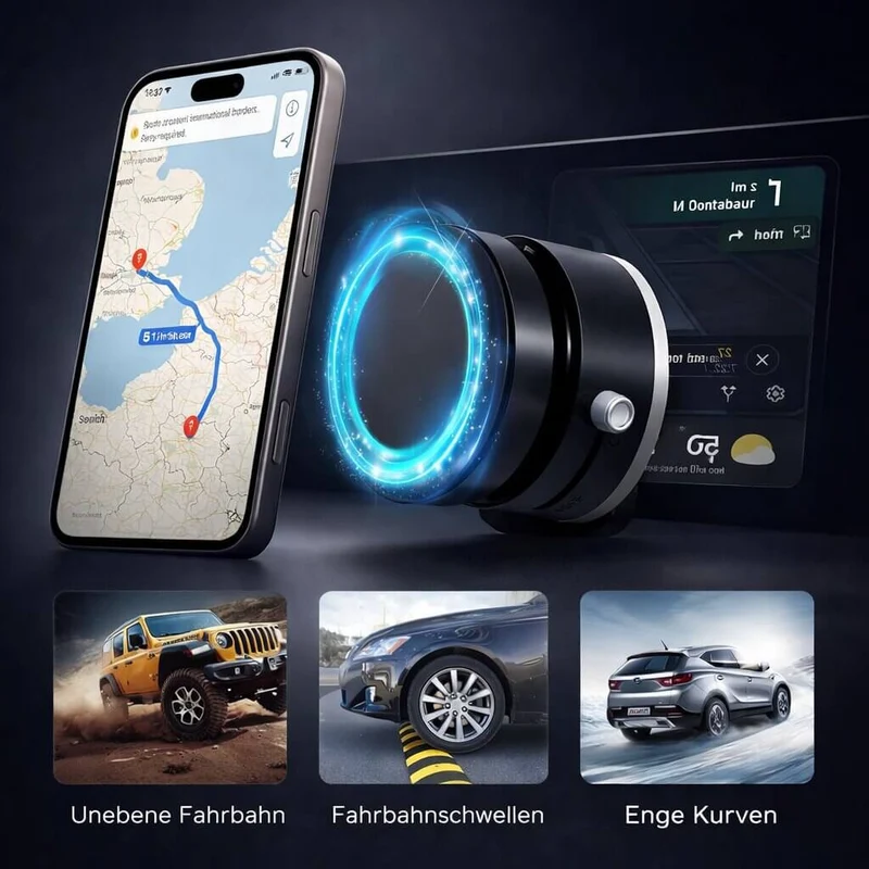Magnetisk biltelefonholder med vakuum-sugekop | 360° drejbar & foldbar | Til glatte overflader