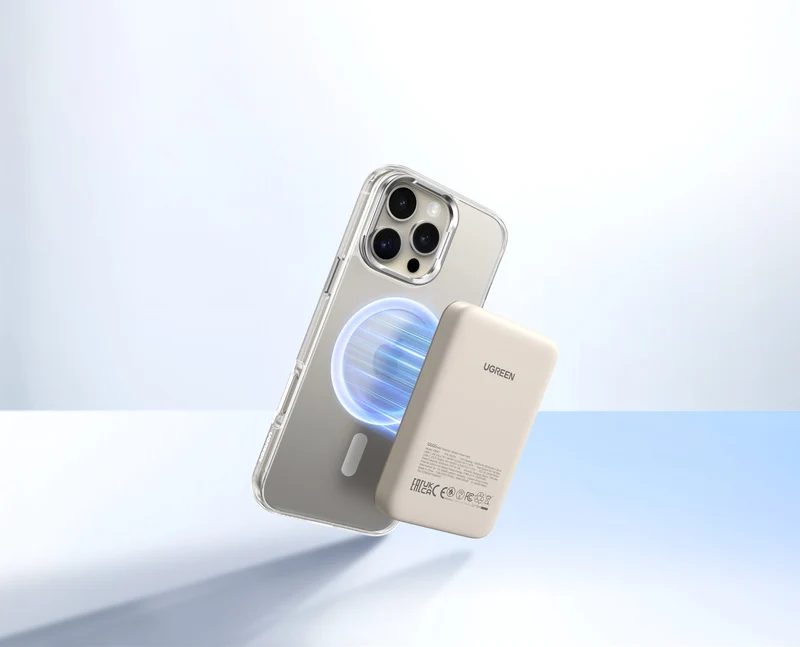 Trådløs 20W hurtigoplader med USB-C og MagSafe – Magnetisk powerbank 10.000 mAh