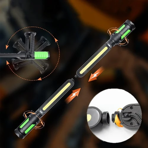 Genopladelig LED Inspektionslampe med Magnetfod – Arbejdslys til Bil og Garage