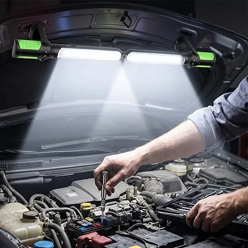 Genopladelig LED Inspektionslampe med Magnetfod – Arbejdslys til Bil og Garage