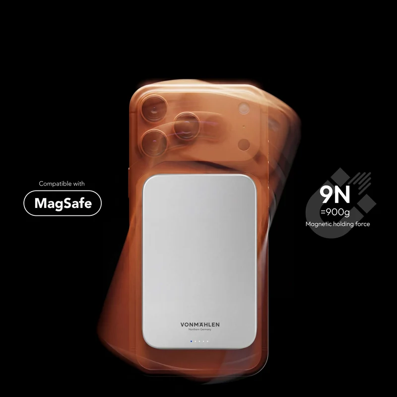 Trådløs Powerbank 10000 mAh med MagSafe, Qi2 og USB-C PD