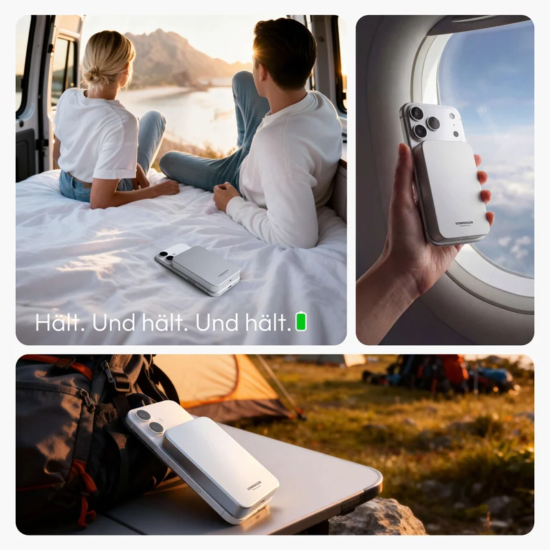 Trådløs Powerbank 10000 mAh med MagSafe, Qi2 og USB-C PD