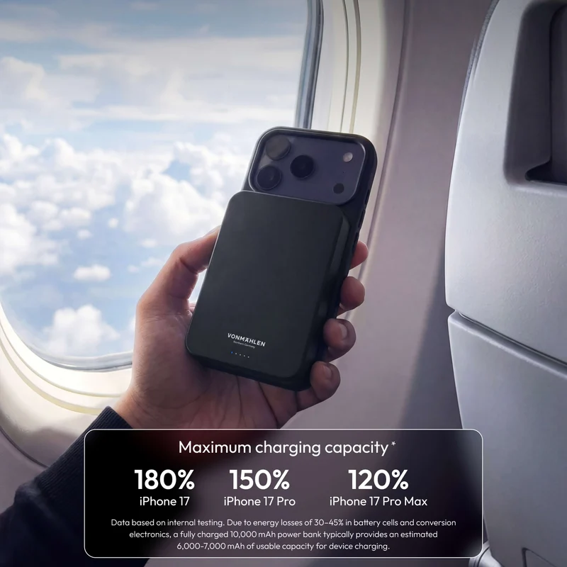 Trådløs Powerbank 10000 mAh med MagSafe, Qi2 og USB-C PD