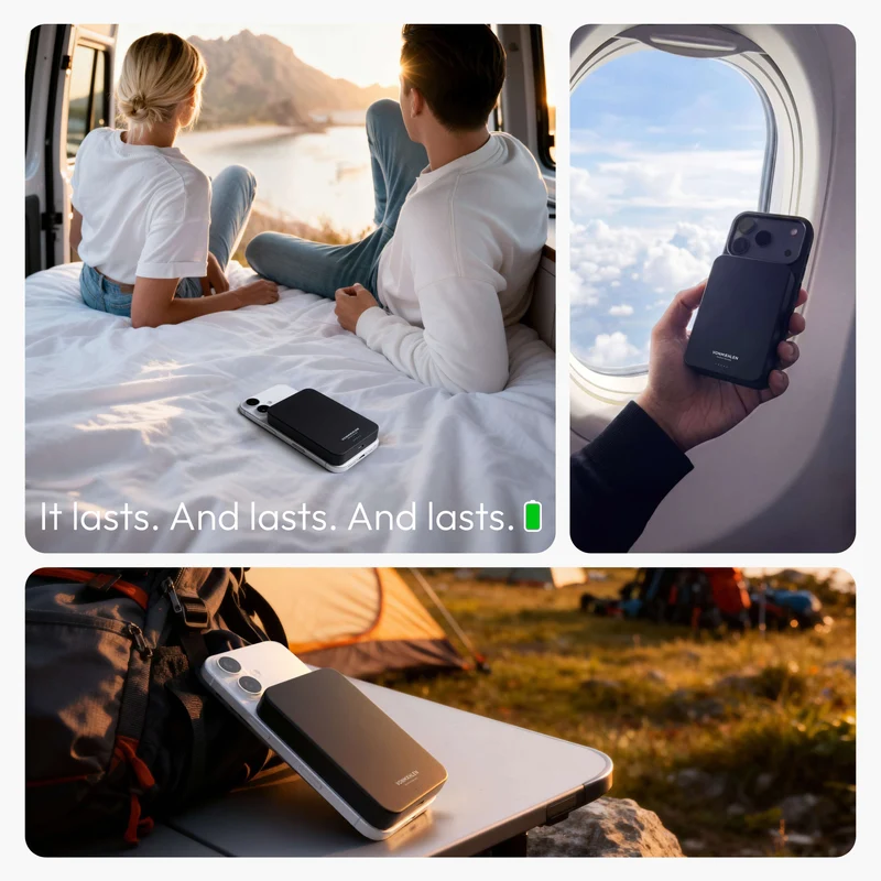 Trådløs Powerbank 10000 mAh med MagSafe, Qi2 og USB-C PD