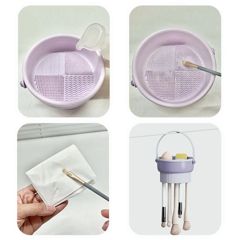 3-i-1 Make-up Pensel Rengøringsstation | Rengøring, Tørring & Opbevaring