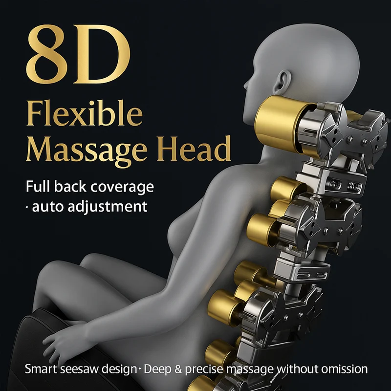 Massagestol 8D - S-teknologi, Zero Gravity och Värmebehandling - Model S9C