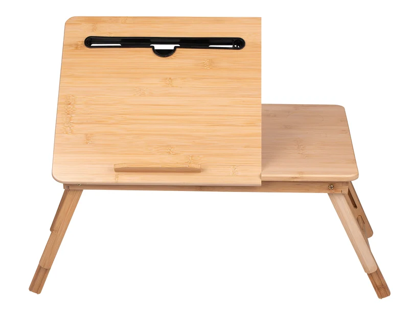 Laptopbord i bambu, kan enkelt fällas ihop – Lätt och platsbesparande design