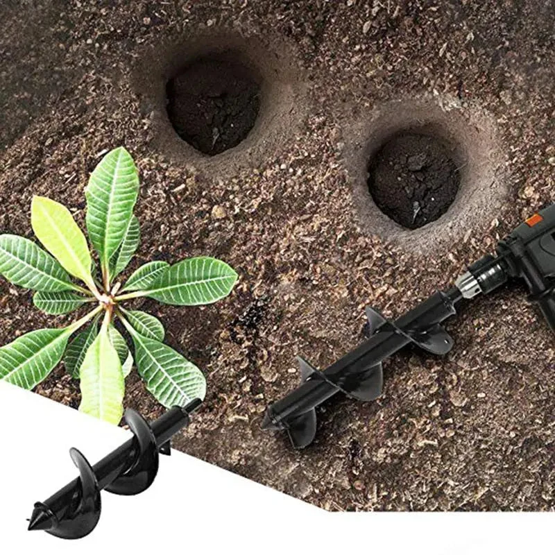 30 cm Bore til Akku Skruetrækker | Spiral Bore til Plantehuller | Havebor i Pulverlakeret Stål