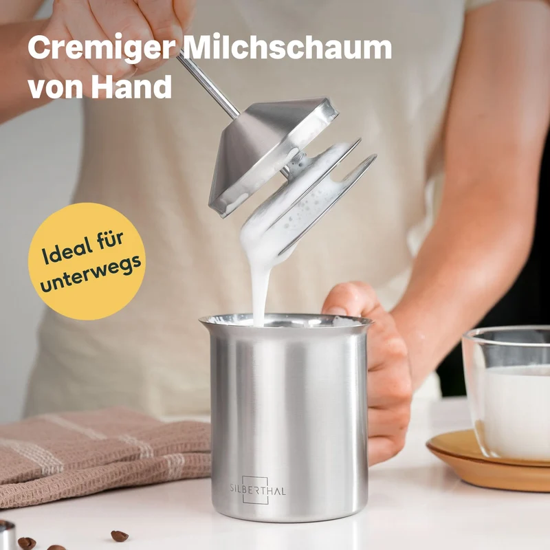 Espressokaffekoger sæt | 3 dele med manuel kaffekværn, mælkeskummer og tilbehør til op til 6 kopper