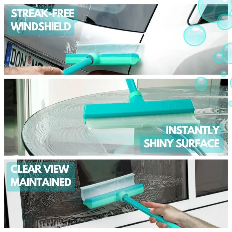 Silikon Vinduesskraber | Stribefri rengøring af glas & spejle | Fleksibelt håndtag
